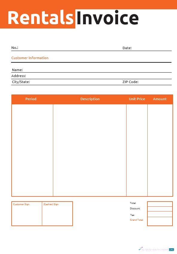 Download Commercial Rental Invoice Template Photoshop template